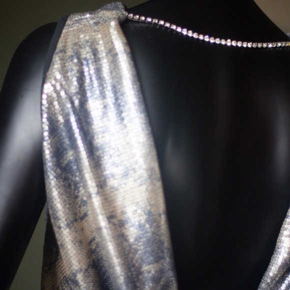 One of a kind snakeskin sequin mini dress - Picture 3 of 4